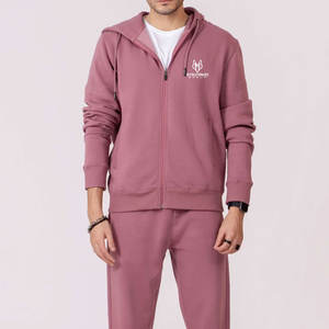 Sweat à capuche zippé en coton mélangé pour hommes avec poches avant et capuche réglable Sweat à capuche zippé pour hommes - Product Image 2