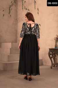 Indien et pakistanais vêtements ethniques lourds Faux Georgette broderie séquence conception travail avant arrière les deux côtés broderie travail motif - Product Image 3