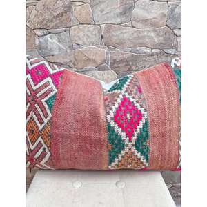 Funda de Almohada Marroquí Hecha a Mano, Funda de Cojín Tradicional Bereber, Cojín Decorativo Boho para Sofá, Almohada Decorativa de Algodón para el Hogar - Product Image 1