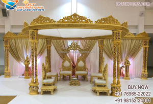 El mejor Mandap Srilankan Golden Palace para boda, decoración de boda del sur de la India, FRP Mandapam Gujarati, boda, doble poste, Malasia - Product Image 4