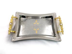 Plateau de service en métal de conception tendance concepteur personnalisé nouveau plateau de service classique élégant en gros plateau de service en métal fantaisie - Product Image 2