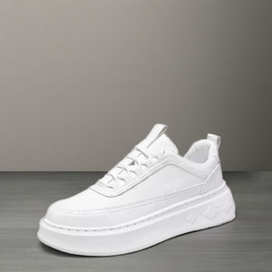 Chaussures de sport en cuir légères toutes saisons pour hommes, antidérapantes, confortables, à porter au quotidien, augmentant la hauteur, en PVC PU, classiques et antidérapantes - Product Image 1