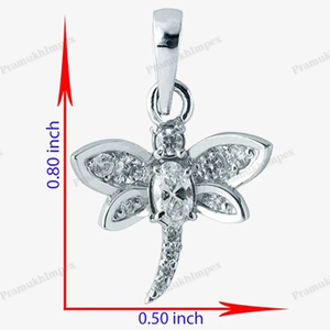 Collar con Colgante de Libélula Brillante con Moissanita VVS en Plata de Ley, Joyería Elegante Hecha a Mano Inspirada en la Naturaleza - Product Image 4