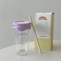 [LIVELYLETTERS] Gobelet réutilisable coréen en Tritan écologique avec couvercle 500 ml – Conception durable pour une utilisation quotidienne des boissons