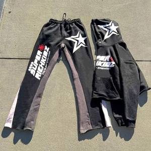 3D personalizado para el invierno Eco-Friendly Slim Fit de dos piezas de lana Chándal Conjunto de gran tamaño de algodón Joggers pantalones de chándal acampanados - Product Image 6