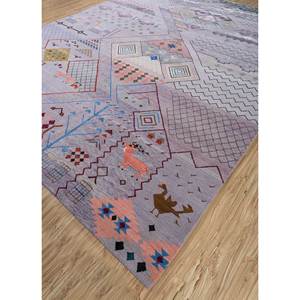 Alfombra de Lana y Seda de Bambú Anudada a Mano Freedom Manchaha Rosa Púrpura, Geométrica, 9x12, para Decoración de Sala de Estar, 10 mm - Product Image 2