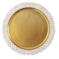 Plaque de chargement pour Restaurant en acier inoxydable, service créatif de luxe, collations, Fruits, Dessert et doux, fait à la main, doré, blanc