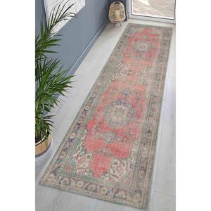 พรมพิมพ์ลายสีแดง ลายเหรียญสีน้ำเงินกรมท่า สไตล์โบราณ ตกแต่งบ้านแบบตุรกี บาง น้ำหนักเบา สำหรับใช้ภายในบ้าน ขนนุ่ม - Product Image 3