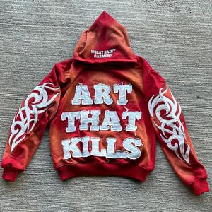 Sudadera con capucha con cremallera personalizable para hombre 2025 Último diseño con bordado desgastado y desvanecimiento del sol Hecho en Pakistán 100% Material de algodón - Product Image 5