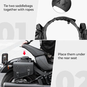 Sacoche de selle de moto noire en cuir véritable personnalisée OEM pour vélo avec logo personnalisé Sacoche de selle - Product Image 3