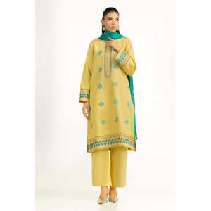 Conjunto de Traje Bordado Khaddar para Mujer IUSTKSD-1401, Surtido de 3 Piezas - Product Image 2