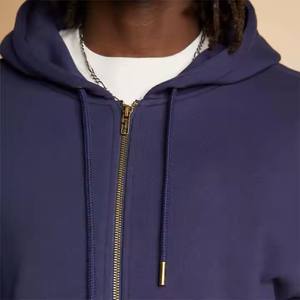 Sweat à capuche zippé bleu marine classique pour homme-Sweat à capuche polyvalent et confortable pour un confort tout au long de l'année, idéal pour les vêtements décontractés, les sports - Product Image 4