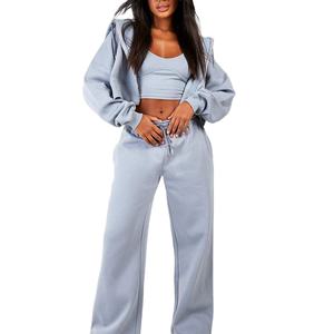 Conjunto de chándal informal con capucha y cremallera personalizada, conjunto de dos piezas, ropa de mujer, sudadera y pantalones de chándal 2026 - Product Image 5