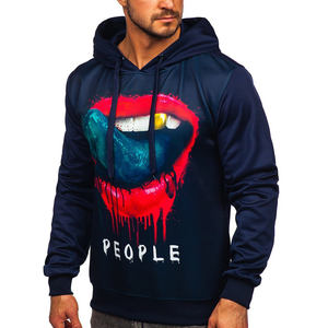 Pull-over à capuche en coton avec broderie personnalisée en gros avec impression de logo vêtements de sport purs pour l'hiver - Product Image 3