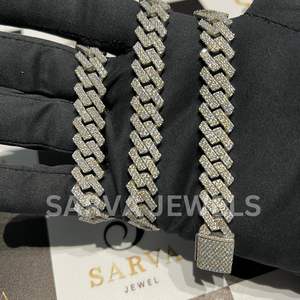 Haute qualité VVS diamant cubain lien chaîne collier personnalisé Miami Hip Hop bijoux avec chaînes fines pour cadeau - Product Image 4