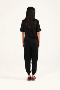 T-shirt ample en maille douce à manches raglan boutonnées pour femme - Style streetwear imprimé écologique pour l'été - Product Image 4