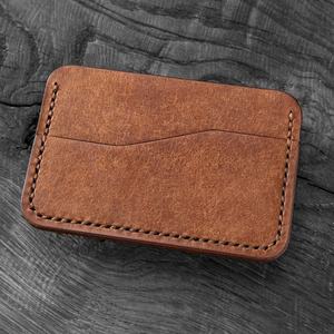 Tarjetero de cuero curtido Cartera Negro Marrón Fácil de usar Ideas únicas Uso diario Regalo Mínimo 2017 - Product Image 2