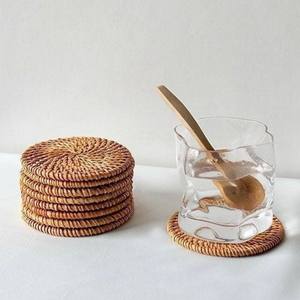 Creative Jute <b>Placemat</b> Coasters Party Handmade Bamboo Coasters for Rattan Wicker Coasters for Living Room for Table Decoration - Product Image 2