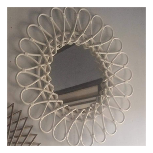 Espejo de pared de ratán minimalista moderno, Marco Natural redondo hecho a mano para dormitorio, sala de estar, baño, decoración del hogar Boho Chic - Product Image 2