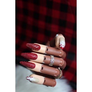 Snowflake Nail Gel Strip Elegant Winter-Themed Design for Nail Art - Product Image 1