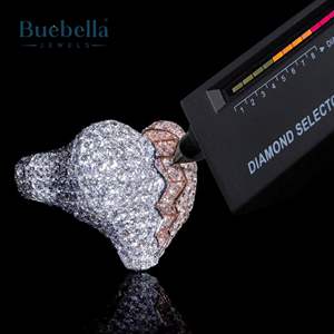 Anillo de diamante redondo de moissanita en forma de corazón roto grueso helado completo S925 anillo de estilo Hip Hop de plata esterlina para hombres - Product Image 5