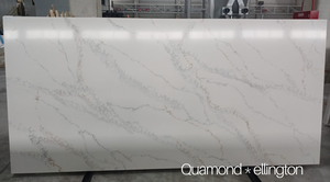 <b>Prime</b> Core Calacatta Natural Quartz Slab Kitchen Dining Countertop Vanity Top 2cm/3cm Polished Eased Edge Hotel Bathroom - Product Image 2