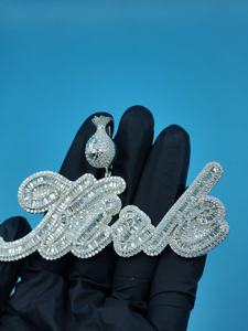Colgante Hip Hop Personalizado con Letra VVS, Diamantes Moissanite Redondos y Baguette, Engaste de Canal, Brillante, para Uso Unisex - Product Image 5