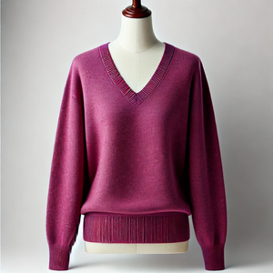 Suéter de Punto Personalizado para Mujer, Cuello en V, Estampado de Dibujos Animados, Viscosa y Algodón, Transpirable, Antiencogimiento, Secado Rápido, Informal, para Todas las Temporadas - Product Image 5