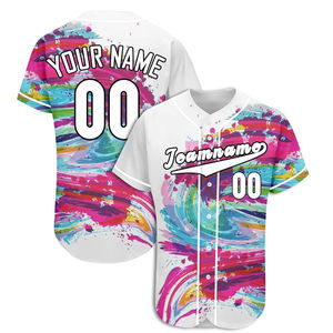 Customize <b>Yellow</b> Solid Baseball <b>Shirt</b> Black Stitched Wholesale V Neck Blank Digital Print Anti-UV Sets Cheerleading Jersey - Product Image 6