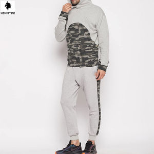 ชุดเสื้อผ้าสองชิ้นทำด้วยผ้าขนสัตว์แบบลำลองของผู้ชายเสื้อสเวตเชิ้ตมีฮู้ดเอวยางยืดชุดวอร์มทรงแบนแบบเรียงซ้อน - Product Image 2