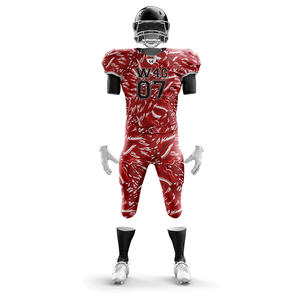 ชุดเสื้อเจอร์ซีย์ฟุตบอลอเมริกันผ้าตาข่ายทอลายทแยงชุดสำหรับเยาวชนชายเสื้อแขนสั้นพิมพ์ลายธง - Product Image 2