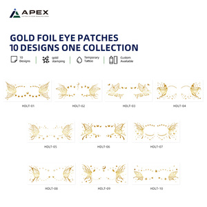 <span class=keywords><strong>Tatuaggio</strong></span> Temporaneo Occhio <span class=keywords><strong>Farfalla</strong></span> in Lamina d'Oro - 10 Design Metallici, Adesivo Viso Impermeabile per Festival e Rave, Patch Trucco Occhi - Product Image 2