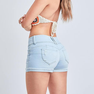 กางเกงขาสั้นสำหรับผู้หญิงกางเกงขาสั้นผ้ายีนส์ขาสั้นแบบขาดระบายอากาศได้ดีเยี่ยม - Product Image 2