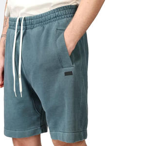 2024 nouveauté hommes femmes couleur anthracite lavé au soleil décontracté short de survêtement taille élastique écologique motif solide vente en vrac - Product Image 5