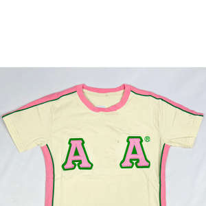 Camiseta Personalizada de Color Combinado con Letras Griegas para Mujer, Fabricada por Alpha Kappa Alpha, Bonita Camiseta de la Hermandad AKA - Product Image 5