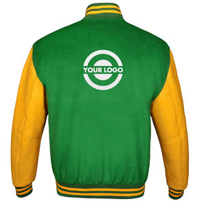 Meilleur prix Veste universitaire de luxe personnalisée pour hommes Canvas en cuir de haute qualité avec col montant Winter Letterman Design - Product Image 6