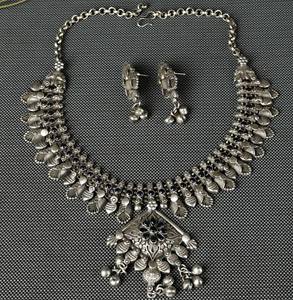 Conjunto de Collar y Pendientes de Compromiso Bohemia en Latón Plateado y Dorado, Regalo de Joyería para Mujer, Boda - Product Image 2