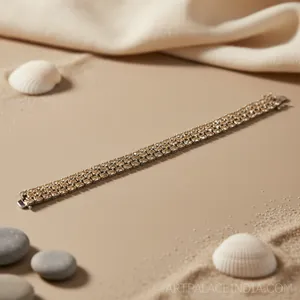 Pulsera de tenis clásica con cristales de imitación engastados en canal, joyería unisex para uso diario - Product Image 1