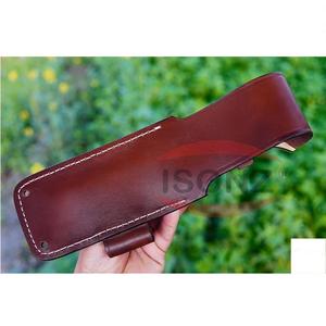 ISONZ Outdoor Straight Knife Holder <b>Case</b> Belt Loop Hunt Knife Holster <b>Carry</b> Sheath Leather Knife Sheath - Product Image 5