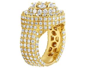 แหวนสไตล์ฮิปฮอปชุบทองสีเหลืองแบบปรับแต่งได้สำหรับแร็ปเปอร์ S925เงินสเตอริง - Product Image 4