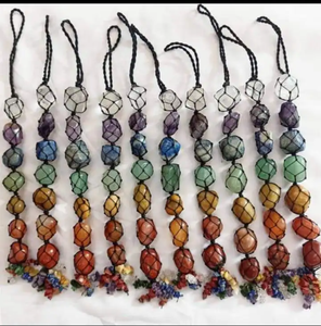 Venta al por mayor 7 Chakra cristal artesanía colgante piedra curativa Natural decoración de pared Reiki energía piedra preciosa ornamento para el hogar y la meditación - Product Image 4