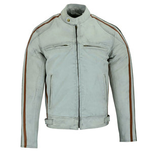 Blouson d'hiver vintage de haute qualité pour homme, style racer, col montant zippé, en peau de mouton, design personnalisé, décontracté, en laine et PU, fermeture éclair OEM - Product Image 3
