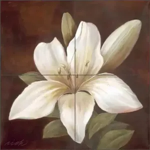 Wilder Rich Floral Art Céramique Murale OB-WR1336 Lily Tile Dosseret Peintures Murales - Product Image 1