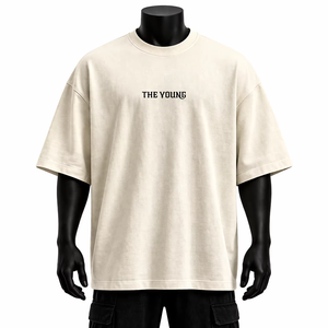 T-shirt en jersey 100% coton pour jeunes hommes, coupe classique, manches courtes, col rond, décontracté, respirant, 180g - Product Image 1
