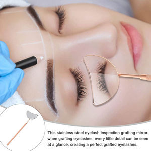 Miroir cosmétique mural professionnel personnalisé en acier inoxydable plaqué or, simple face, pour extension de cils - Product Image 5