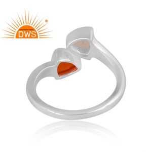 Best Selling Fine Sterling <b>Silver</b> Natural Red Onyx & Ethiopian <b>Opal</b> Gemstone Adjustable <b>Ring</b> Custom Jewelry Manufacturer - Product Image 5