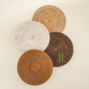 New Design 2025 Round Wicker <b>Placemat</b> Boho <b>Rattan</b> Charger Plates for Table Decoration OEM with Low MOQ From Vietnam Wholesaler - Product Image 5