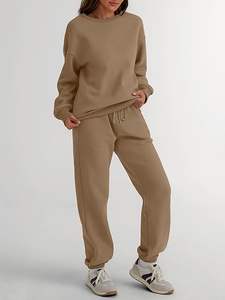 Conjunto Deportivo Casual para Mujer con Lavado Ácido - Secado Rápido, Transpirable, con Capa de Felpa, Ropa Deportiva Cómoda para Invierno - Product Image 3