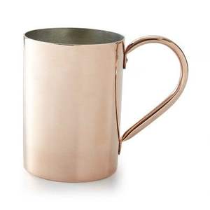 Gobelet moderne en acier inoxydable avec poignée en cuivre Verres de bar finis mats pour les fêtes pour le café, l'eau et le thé - Product Image 1