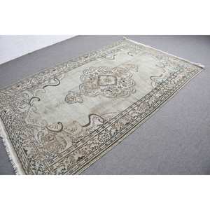 Tapis Classique en Laine Vert Marron Patchwork Fait à la Main 5'6 "X 9 'Couloir Rectangulaire 10mm pour Salon Chevet Adolescents-Taille 4m Latex - Product Image 3